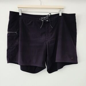 Speedo black board shorts swim zipper‎ pocket womens size XL